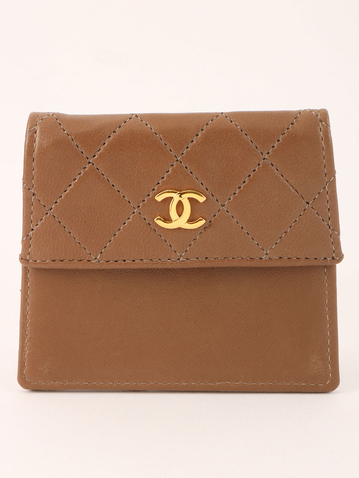 1990s CC Turnlock Chain Shoulder Bag, Brown