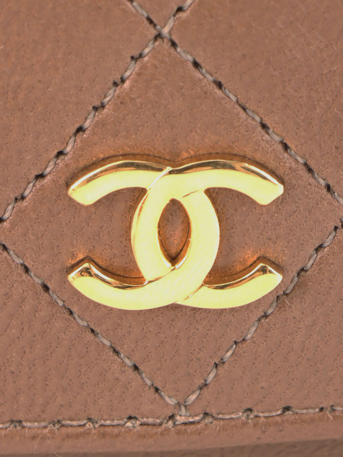 1990s CC Turnlock Chain Shoulder Bag, Brown