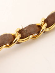 1990s CC Turnlock Chain Shoulder Bag, Brown