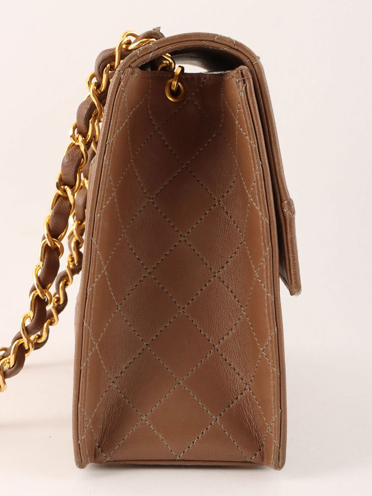 1990s CC Turnlock Chain Shoulder Bag, Brown