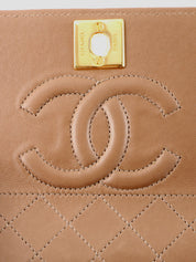 1990s CC Turnlock Chain Shoulder Bag, Brown