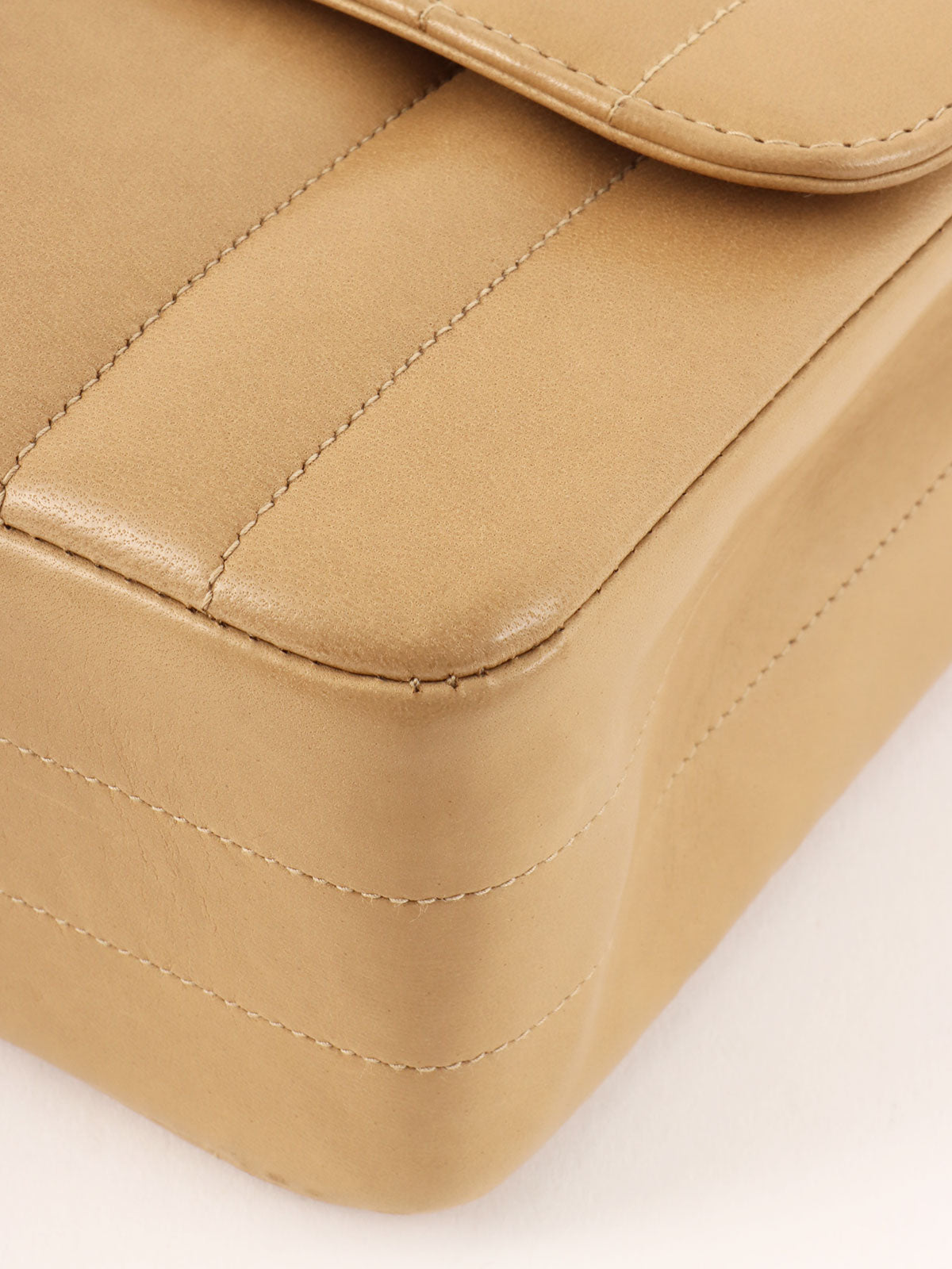 Mademoiselle Stitch CC Turnlock Chain Bag, Beige, circa 1995