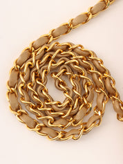 Mademoiselle Stitch CC Turnlock Chain Bag, Beige, circa 1995