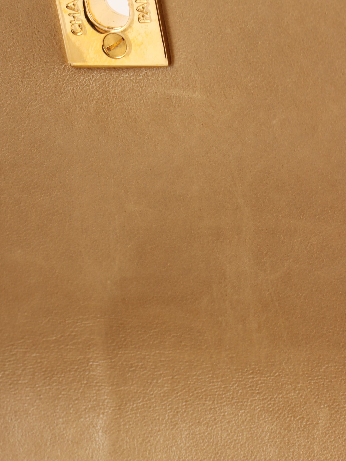 Mademoiselle Stitch CC Turnlock Chain Bag, Beige, circa 1995