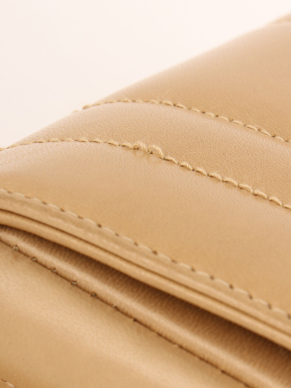 Mademoiselle Stitch CC Turnlock Chain Bag, Beige, circa 1995