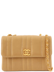 Mademoiselle Stitch CC Turnlock Chain Bag, Beige, circa 1995