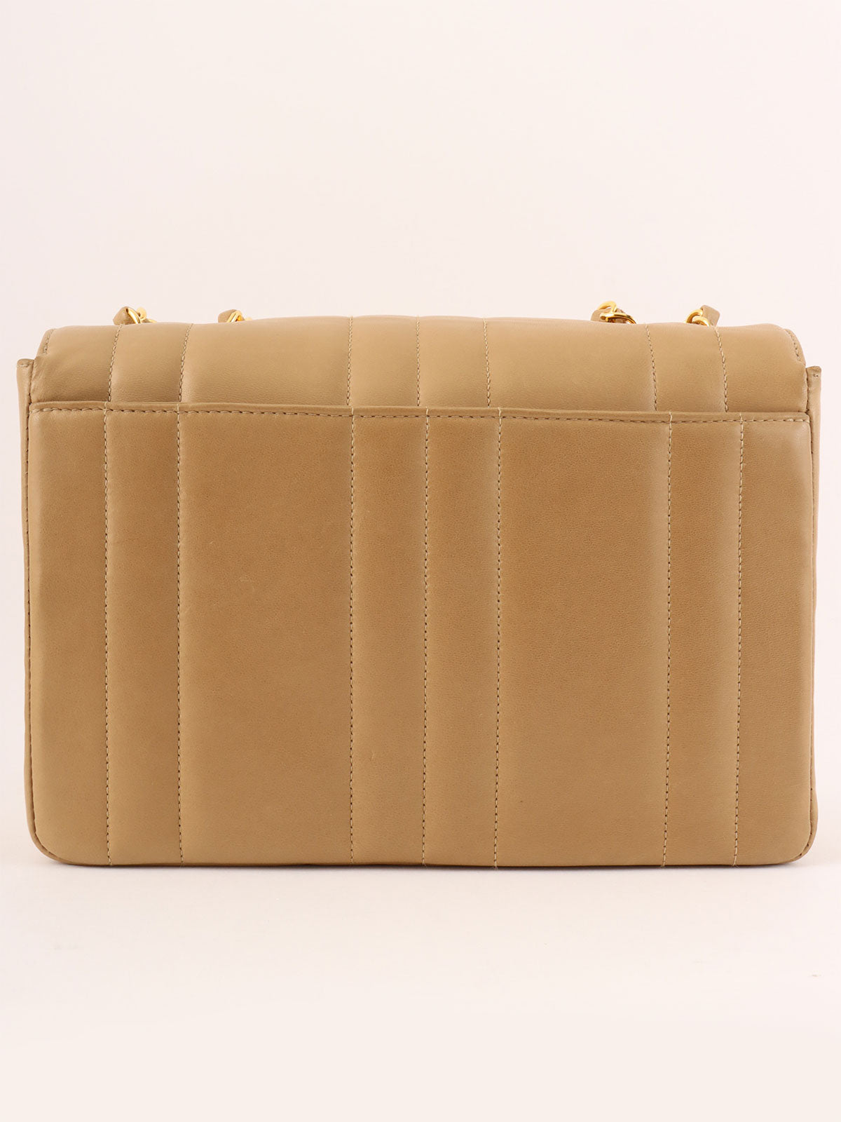 Mademoiselle Stitch CC Turnlock Chain Bag, Beige, circa 1995