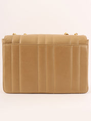 Mademoiselle Stitch CC Turnlock Chain Bag, Beige, circa 1995