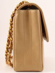Mademoiselle Stitch CC Turnlock Chain Bag, Beige, circa 1995
