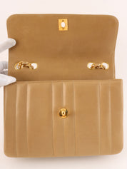 Mademoiselle Stitch CC Turnlock Chain Bag, Beige, circa 1995