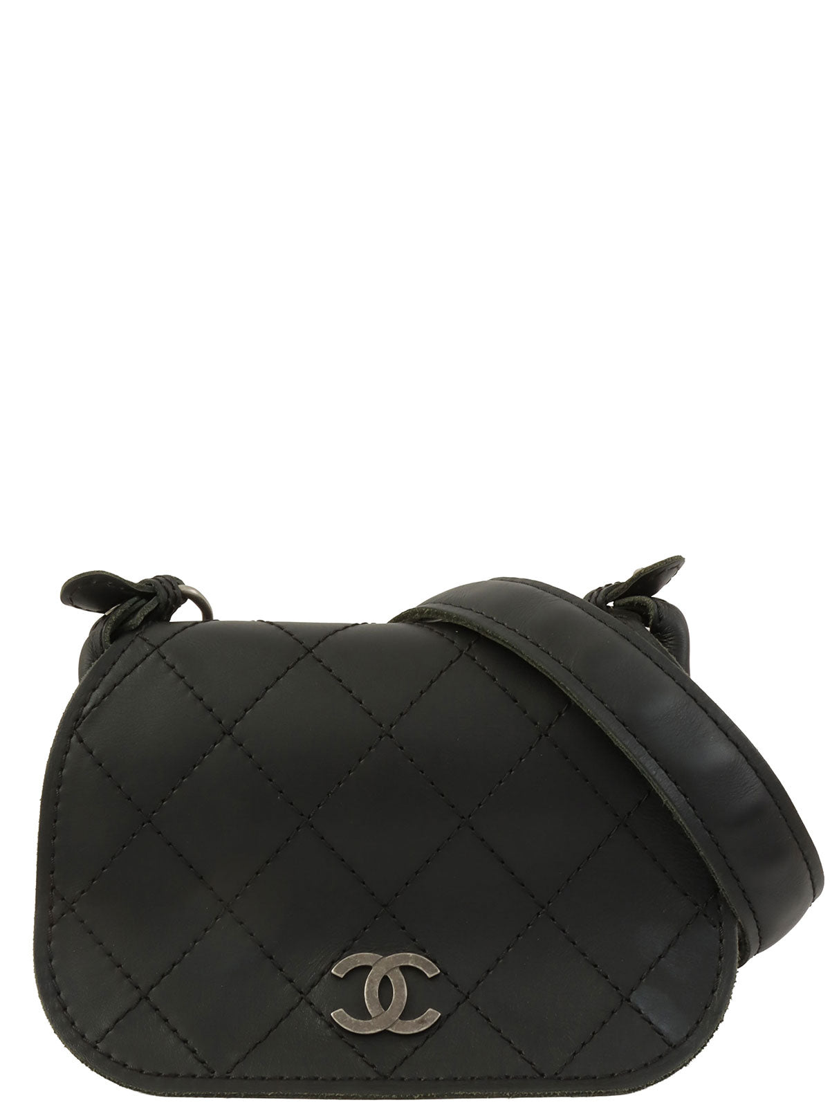 2011 Ultra Stitch CC Mark Plate Chain Shoulder Bag Black