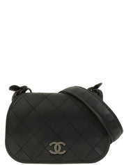 2011 Ultra Stitch CC Mark Plate Chain Shoulder Bag Black