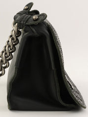 2011 Ultra Stitch CC Mark Plate Chain Shoulder Bag Black