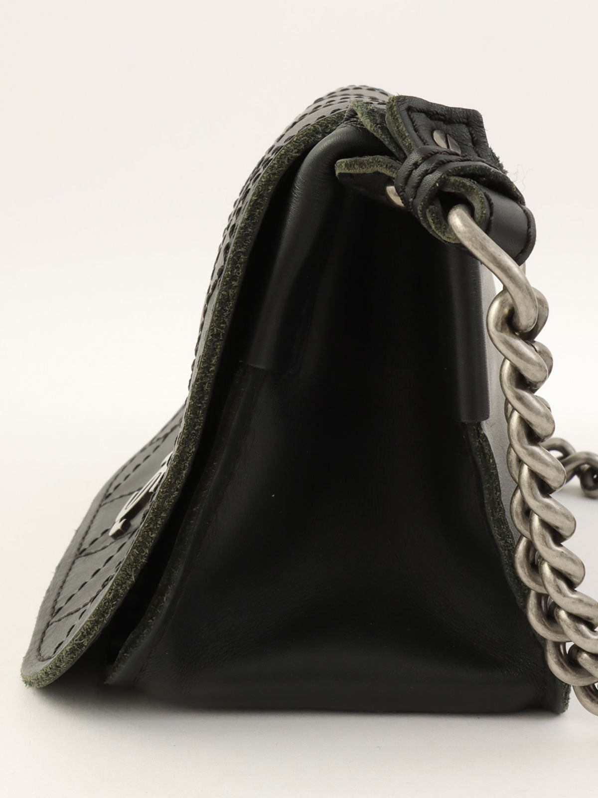 2011 Ultra Stitch CC Mark Plate Chain Shoulder Bag Black