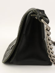 2011 Ultra Stitch CC Mark Plate Chain Shoulder Bag Black