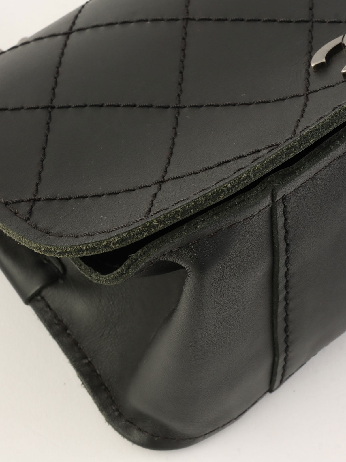 2011 Ultra Stitch CC Mark Plate Chain Shoulder Bag Black