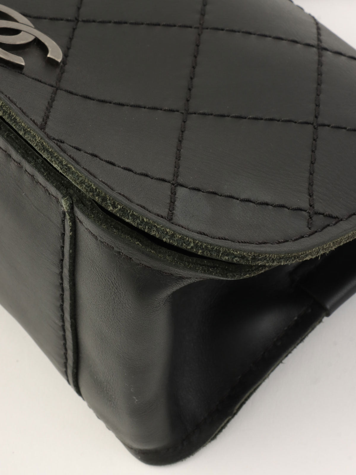 2011 Ultra Stitch CC Mark Plate Chain Shoulder Bag Black