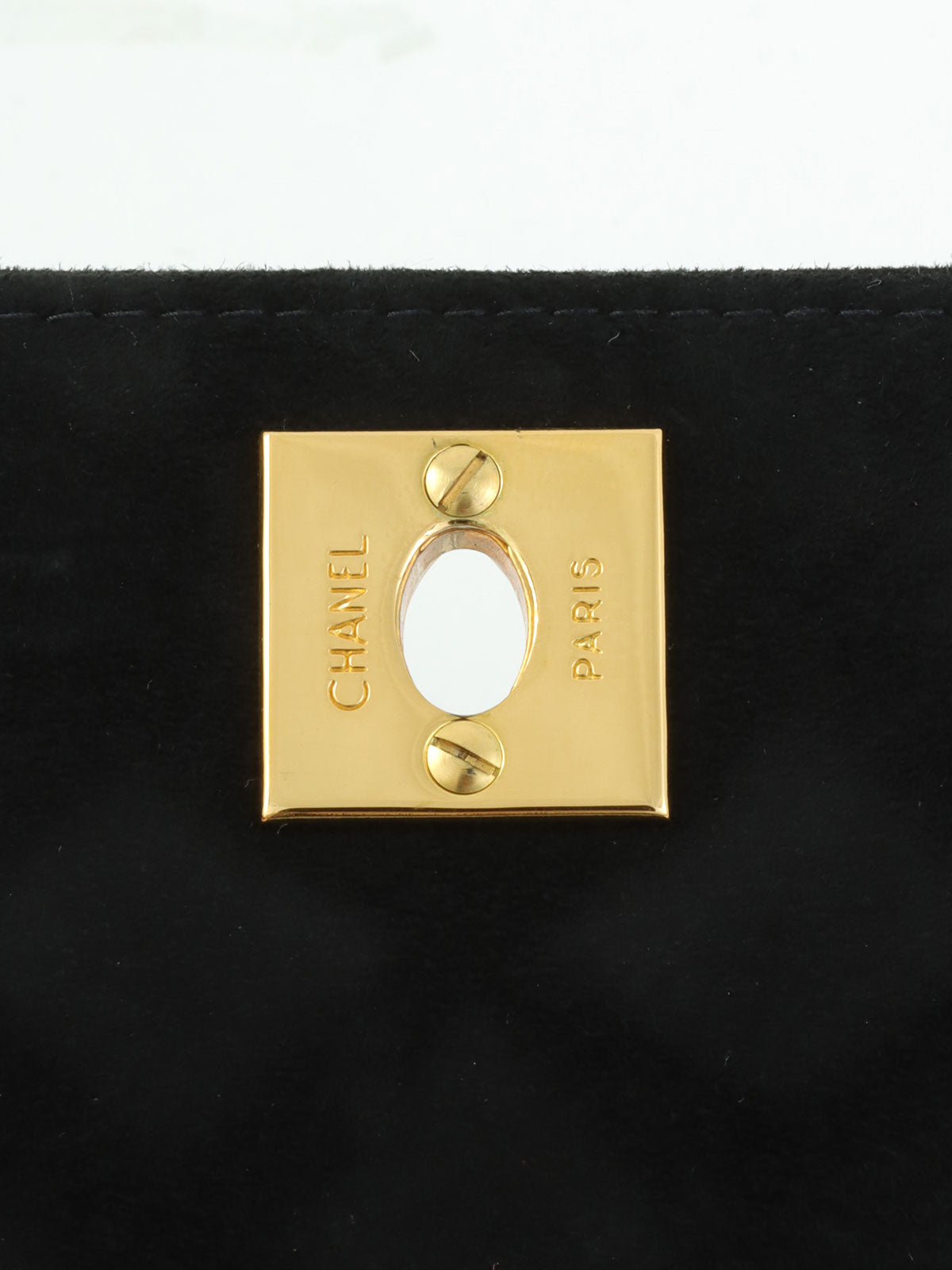 1998年頃製　スエードCCマークターンロックチェーンショルダーバッグ　ブラック