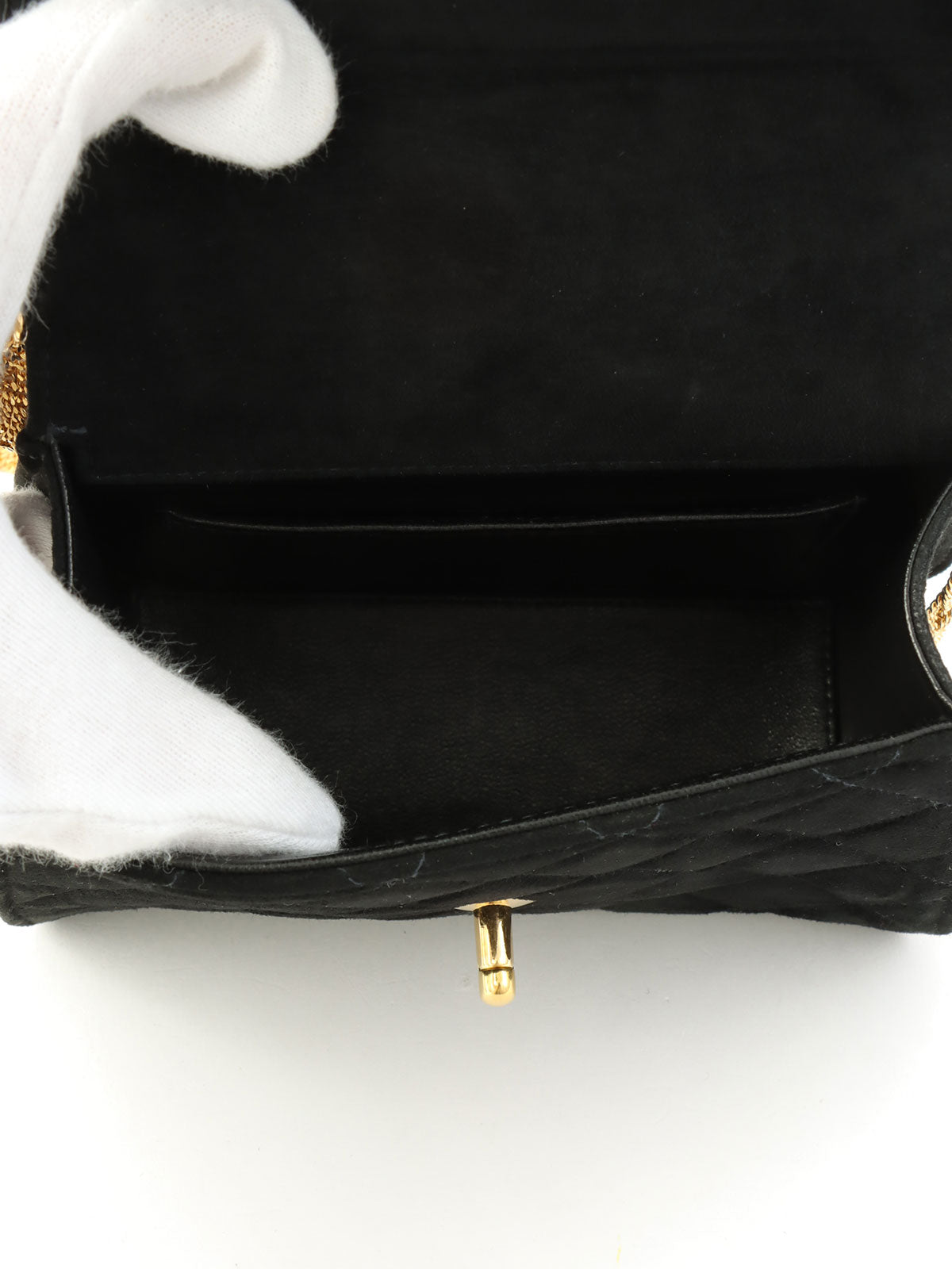 1998年頃製　スエードCCマークターンロックチェーンショルダーバッグ　ブラック