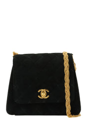 1998年頃製　スエードCCマークターンロックチェーンショルダーバッグ　ブラック