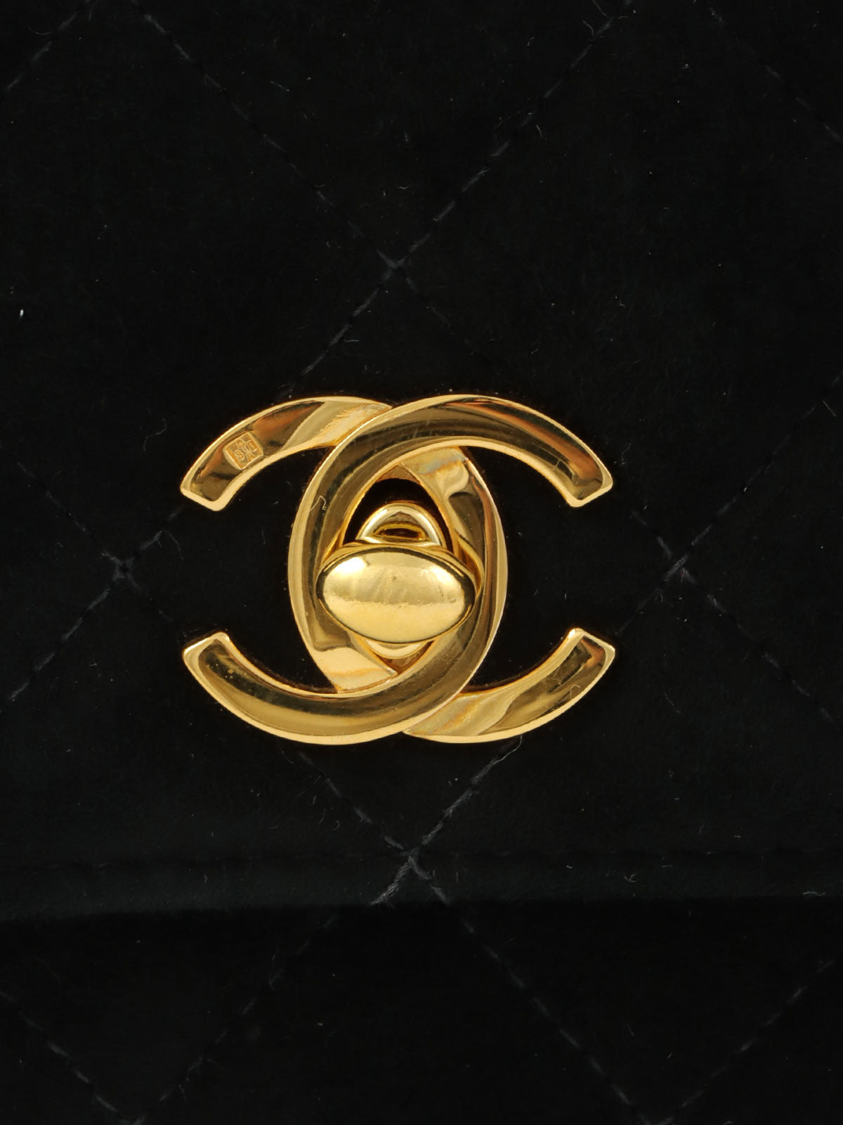 1998年頃製　スエードCCマークターンロックチェーンショルダーバッグ　ブラック