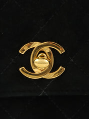 1998年頃製　スエードCCマークターンロックチェーンショルダーバッグ　ブラック