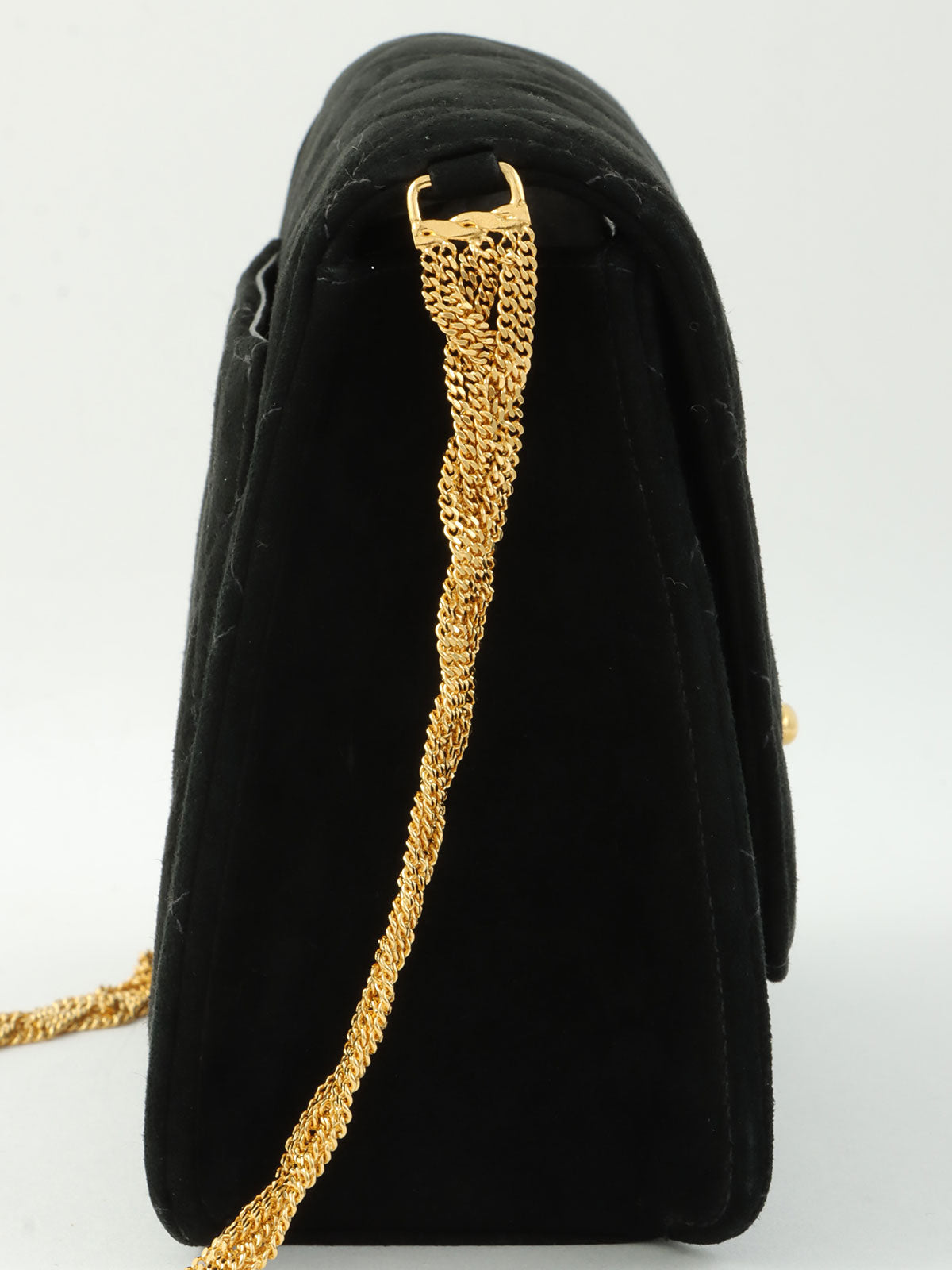 1998年頃製　スエードCCマークターンロックチェーンショルダーバッグ　ブラック