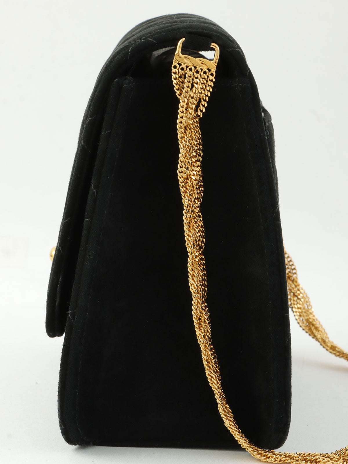 1998年頃製　スエードCCマークターンロックチェーンショルダーバッグ　ブラック