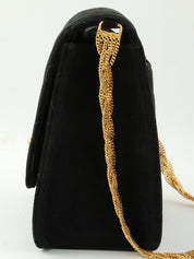 1998年頃製　スエードCCマークターンロックチェーンショルダーバッグ　ブラック