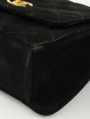 1998年頃製　スエードCCマークターンロックチェーンショルダーバッグ　ブラック