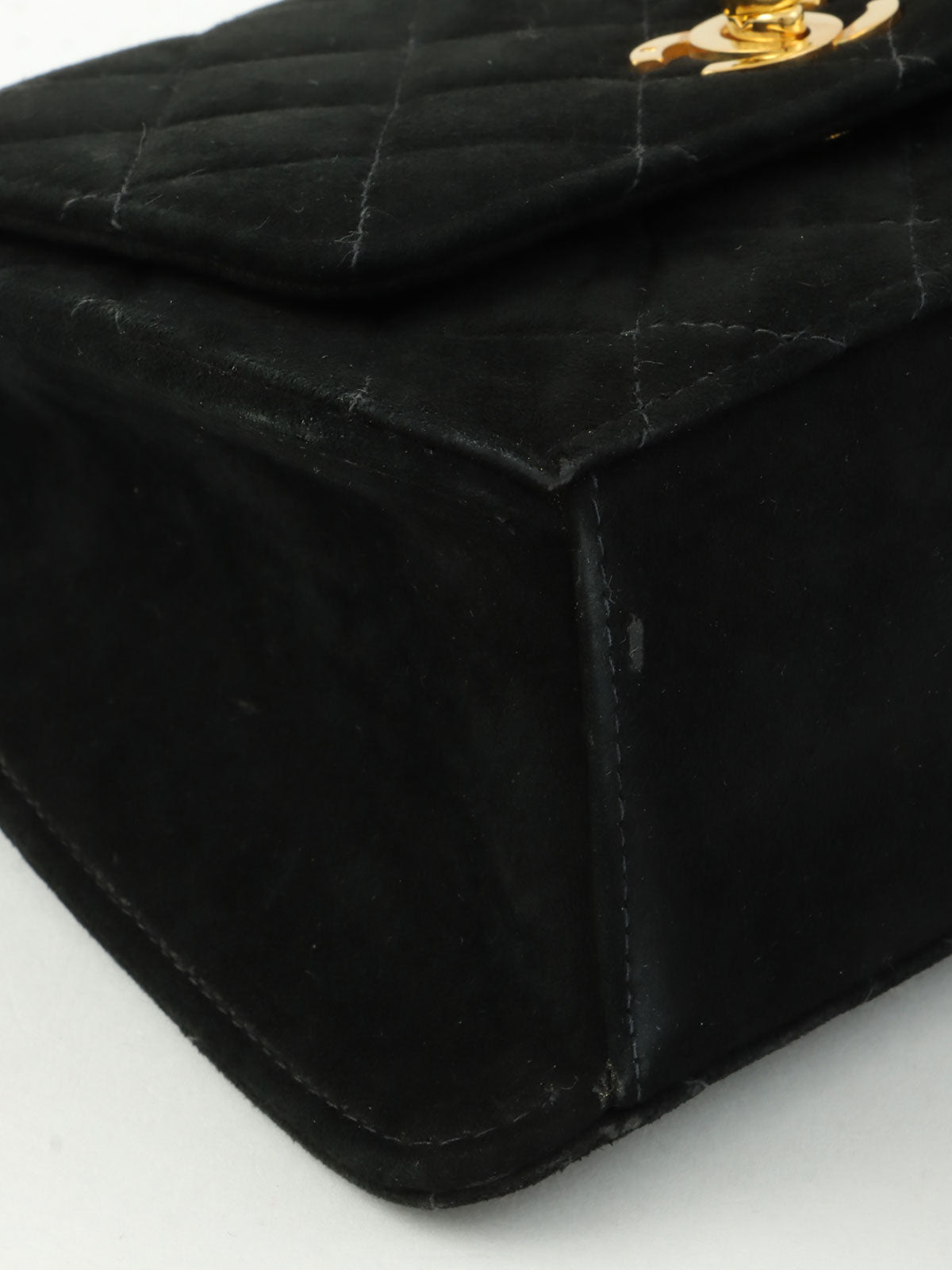 1998年頃製　スエードCCマークターンロックチェーンショルダーバッグ　ブラック