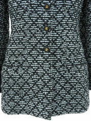 1995年製 ツイードCCマークボタンジャケット ブラック/アイスブルー