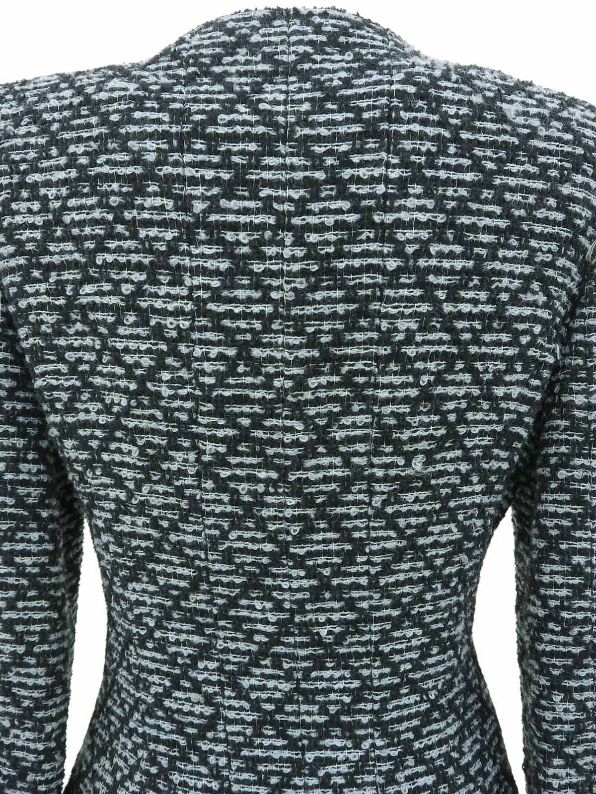 1995年製 ツイードCCマークボタンジャケット ブラック/アイスブルー