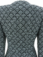 1995年製 ツイードCCマークボタンジャケット ブラック/アイスブルー