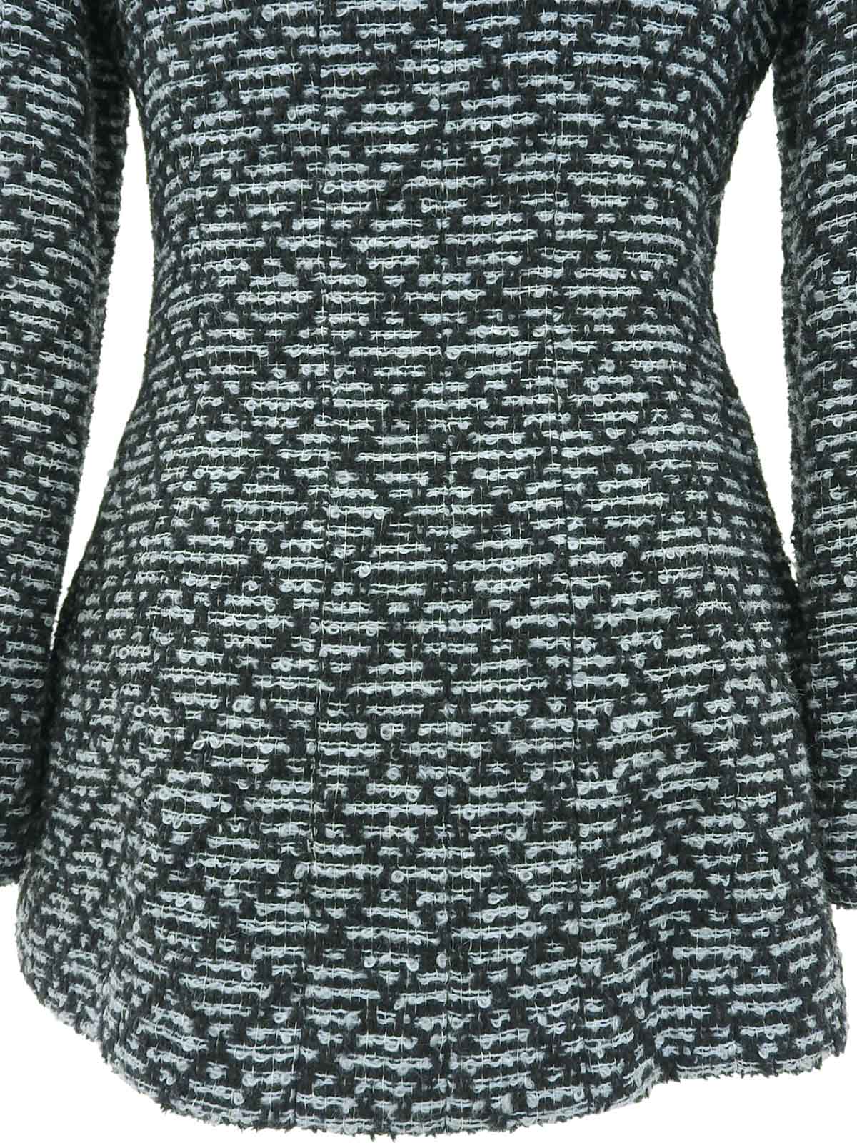 1995年製 ツイードCCマークボタンジャケット ブラック/アイスブルー