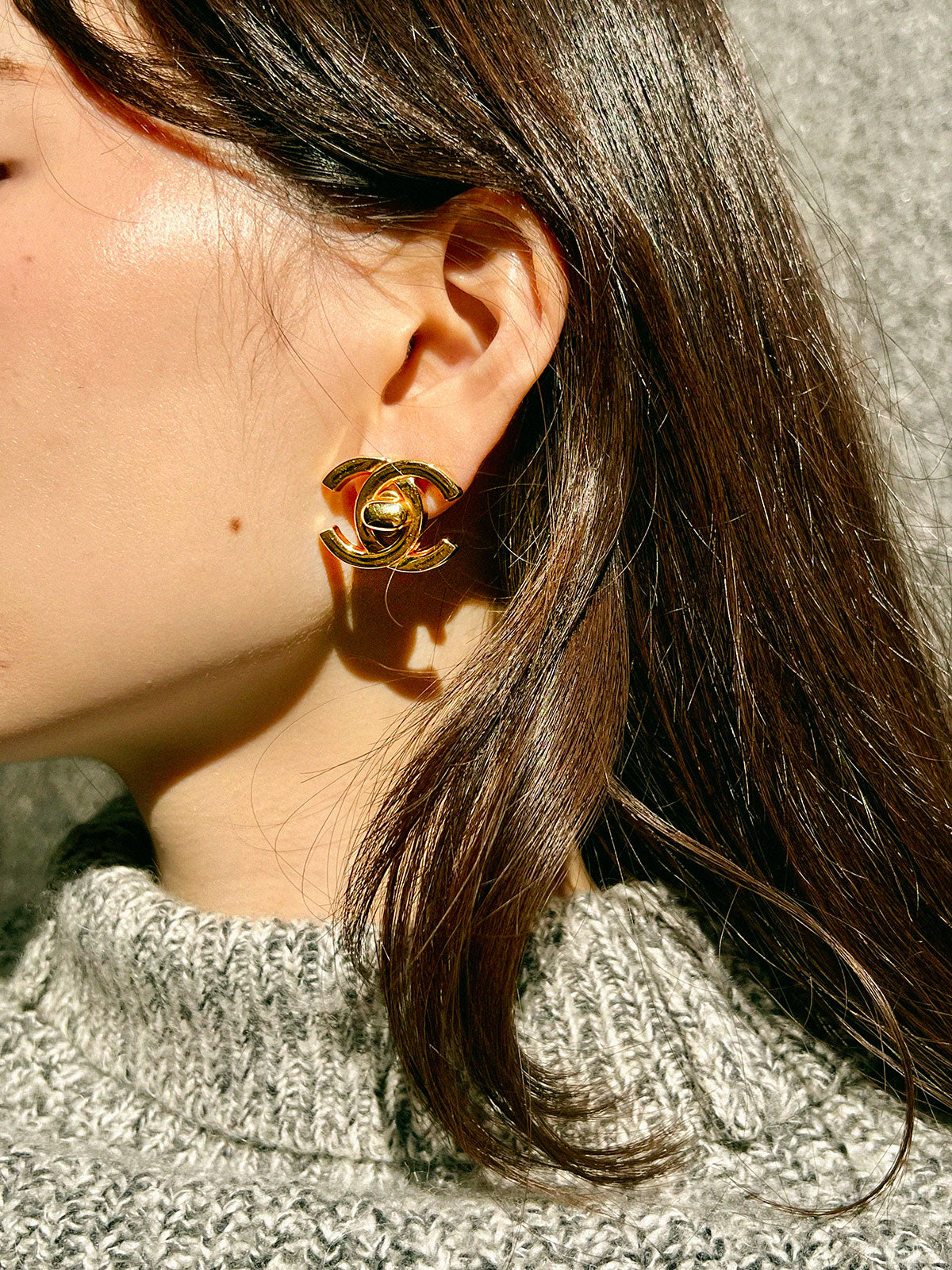 1996年製 CCターンロックイヤリング ゴールド