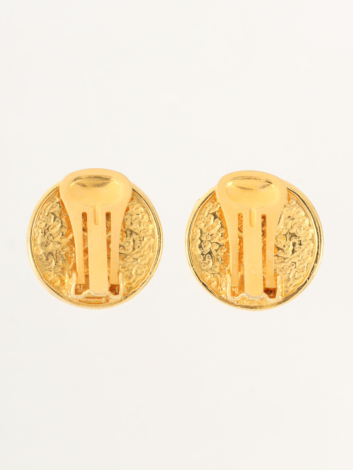 Round Rhinestone Star Ball Earrings in Gold