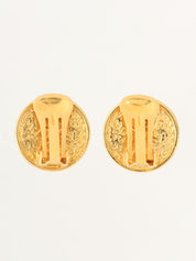 Round Rhinestone Star Ball Earrings in Gold