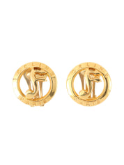 Round Musical Note Cutout Earrings in Gold