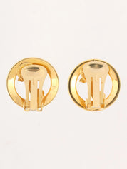 ラウンドミュージカルノートカットアウトイヤリング ゴールド