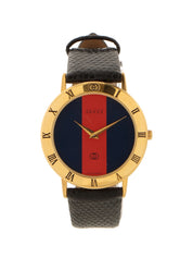 Boys' Round Logo Shelly Line Face Watch in Gold/Black/Multi