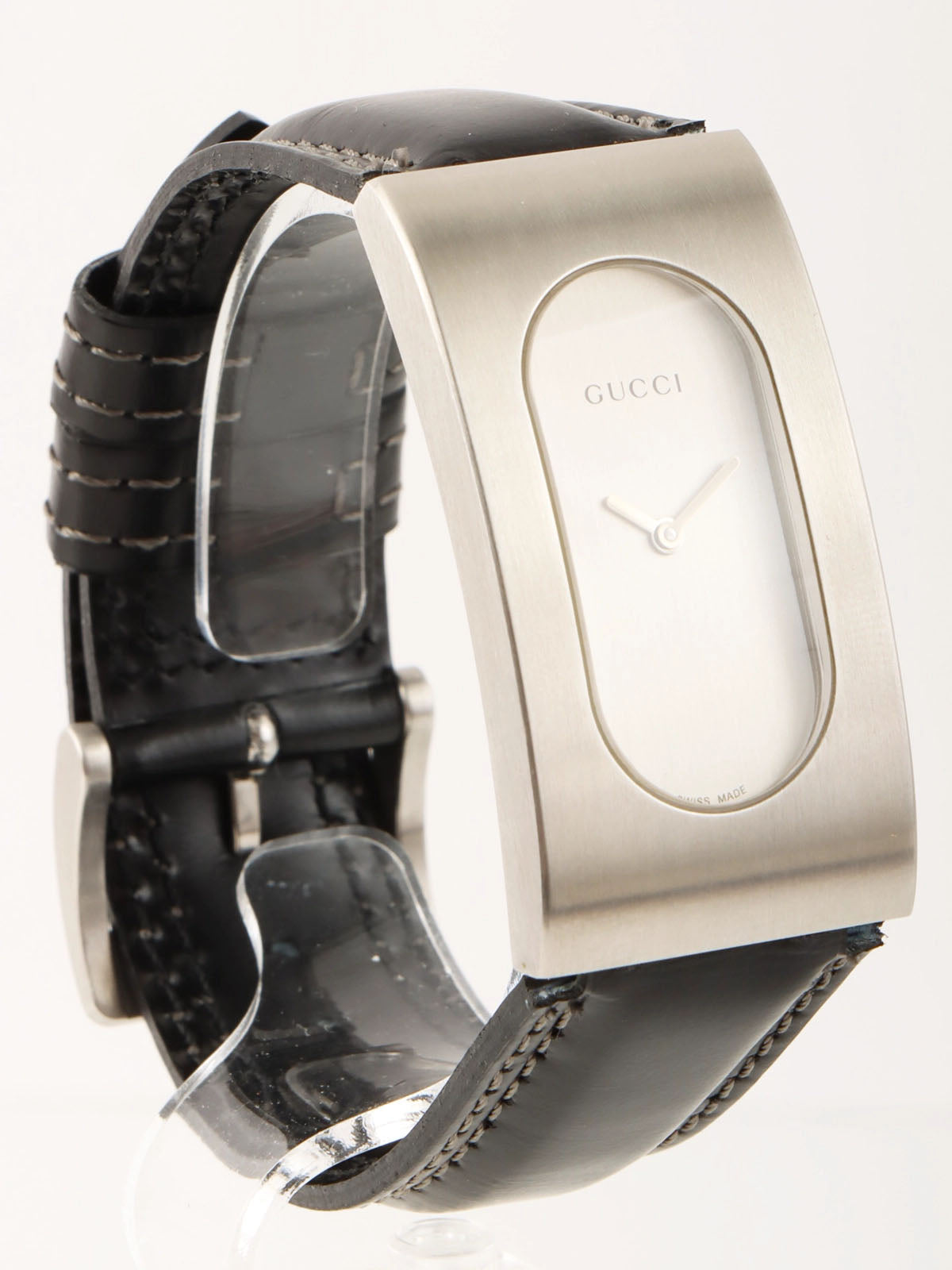 Square Logo Face Watch Silver/Black
