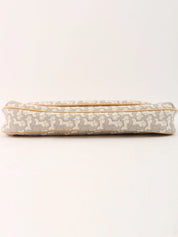 Horse Carriage Pattern Shoulder Bag in Gray/White