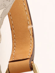 Horse Carriage Pattern Shoulder Bag in Gray/White