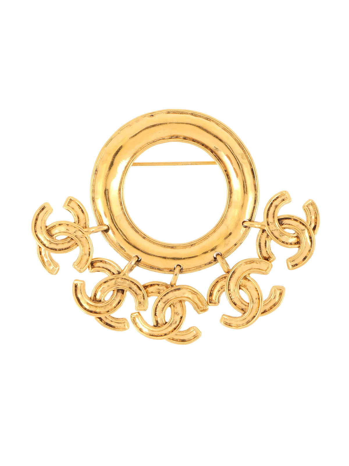 1994 Circle 5CC Mark Swing Brooch Gold