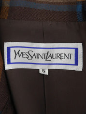 Wool check pattern jacket in brown/multi