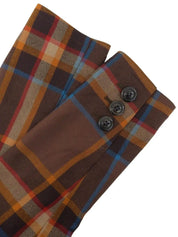 Wool check pattern jacket in brown/multi