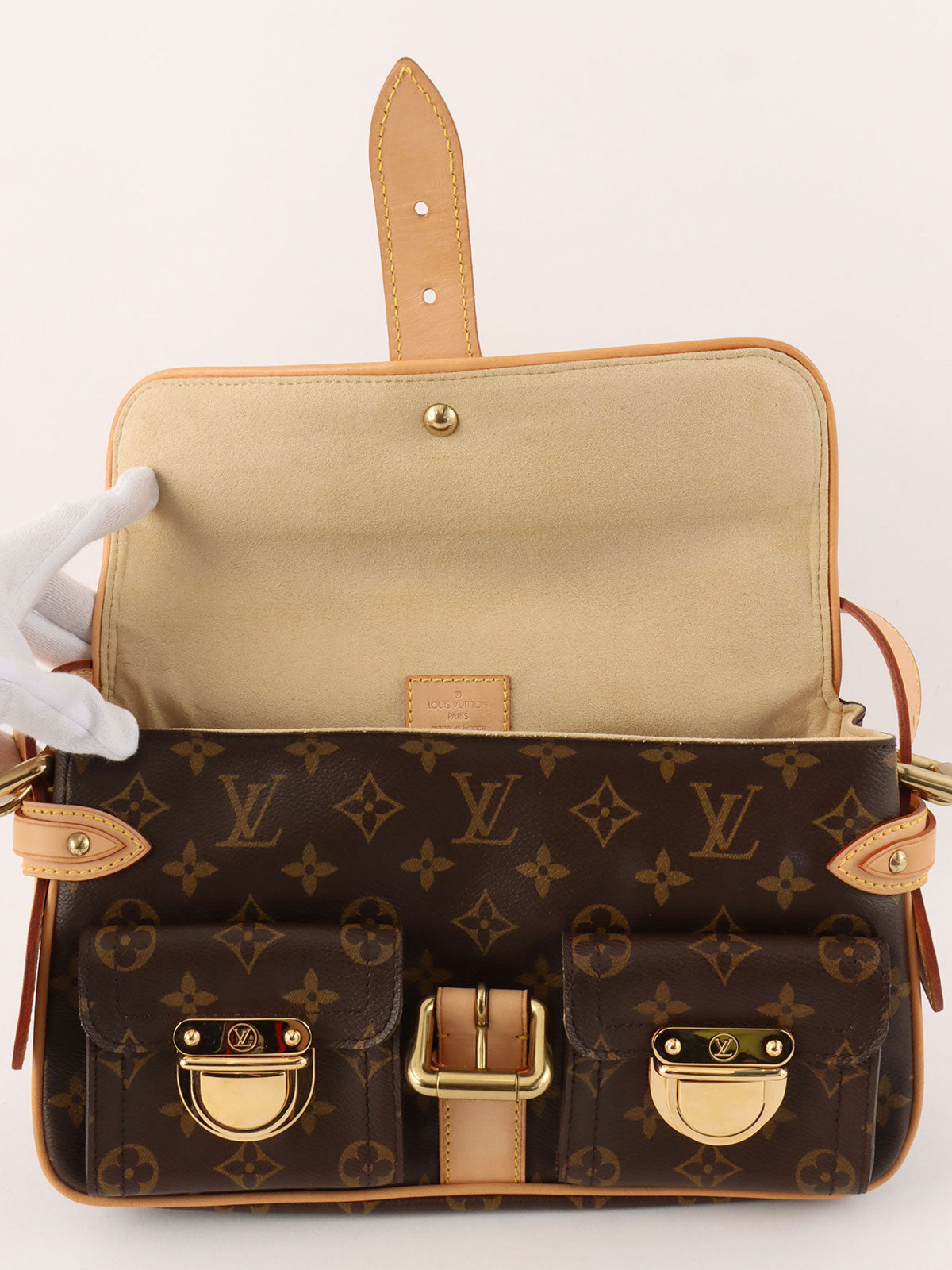 2008 Monogram Hudson Canvas PM Brown