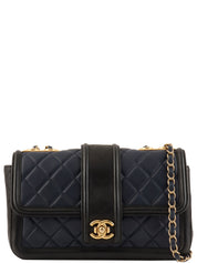 2014年頃製 バイカラーCCマークチェーンショルダーバッグ ネイビー/ブラック