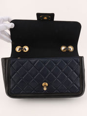 2014年頃製 バイカラーCCマークチェーンショルダーバッグ ネイビー/ブラック